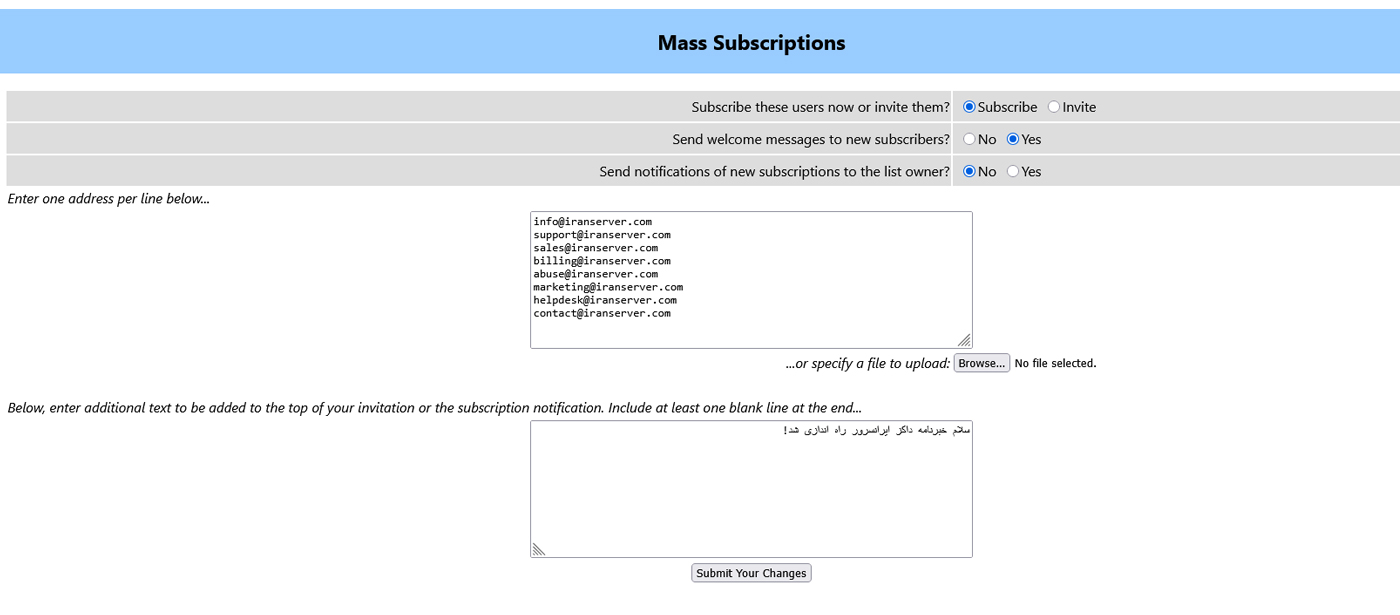 Mass Subscriptions