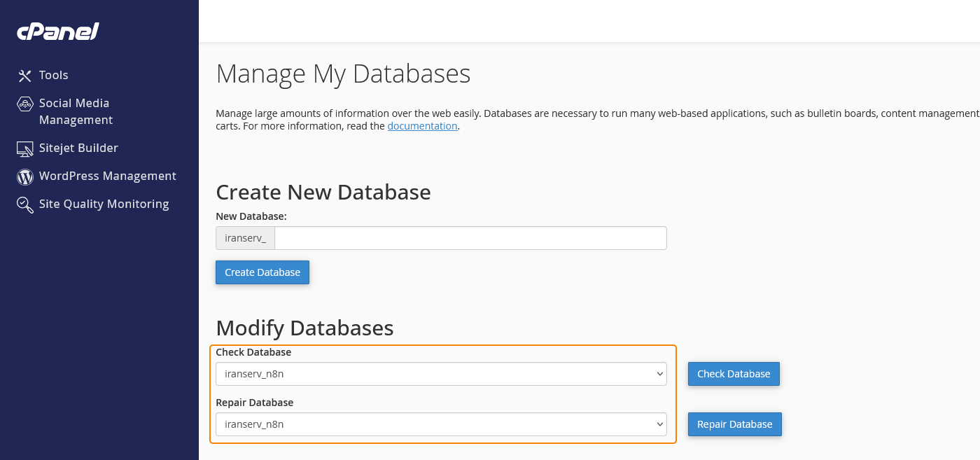 Modify Databases