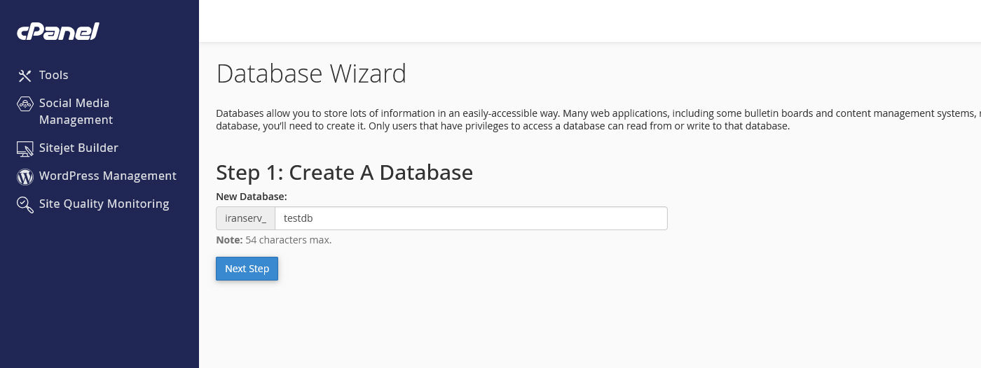 Step 1: Create A Database