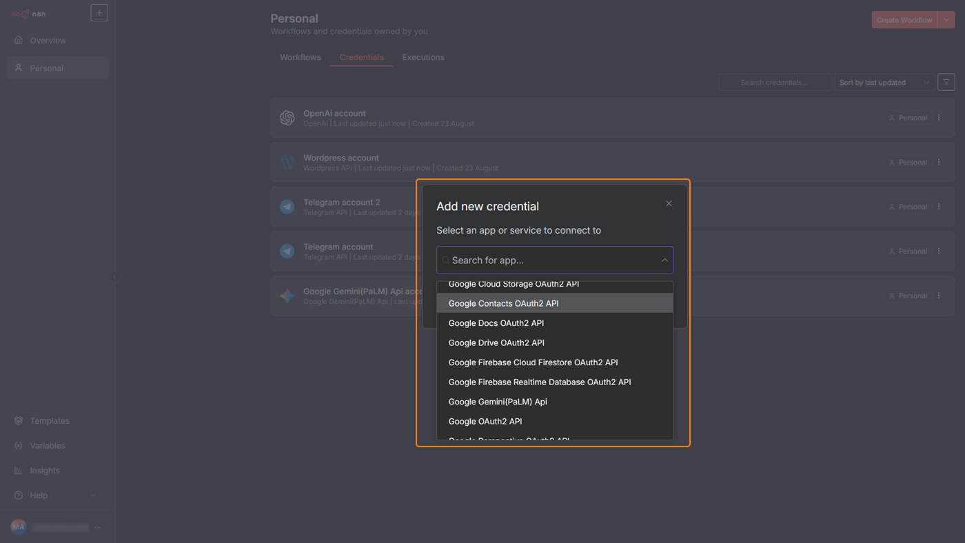 انتخاب سرویس از لیست