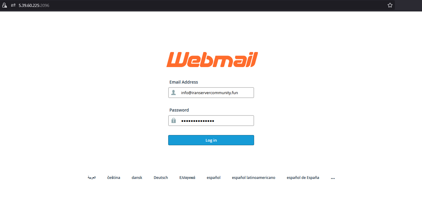 صفحه ورود Webmail مستقیم