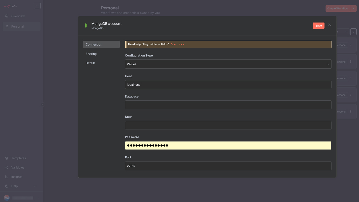 نمای فرم Credential
