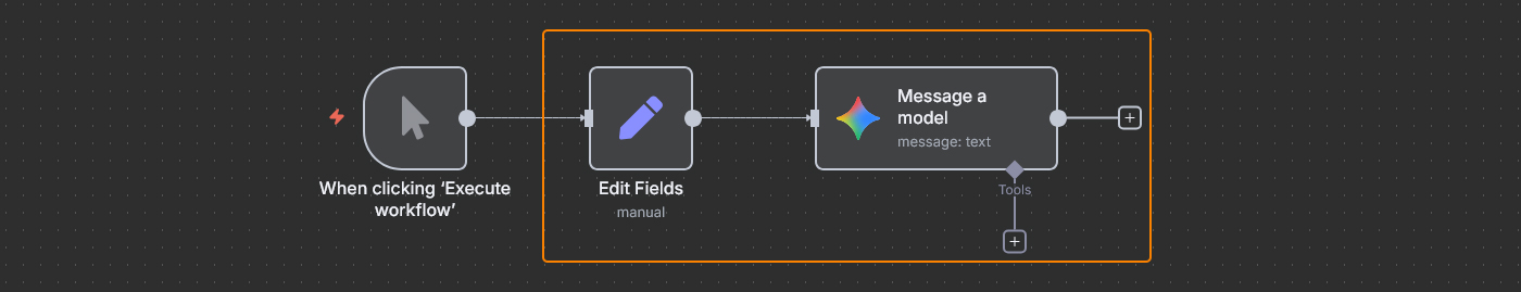 نمونه نود Action در بوم n8n