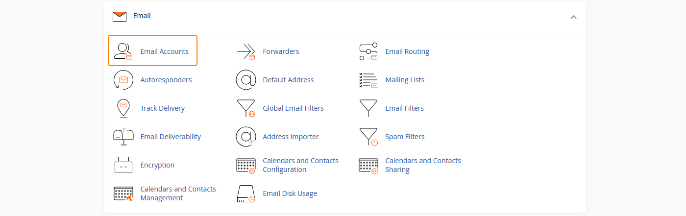 ورود به Email Accounts