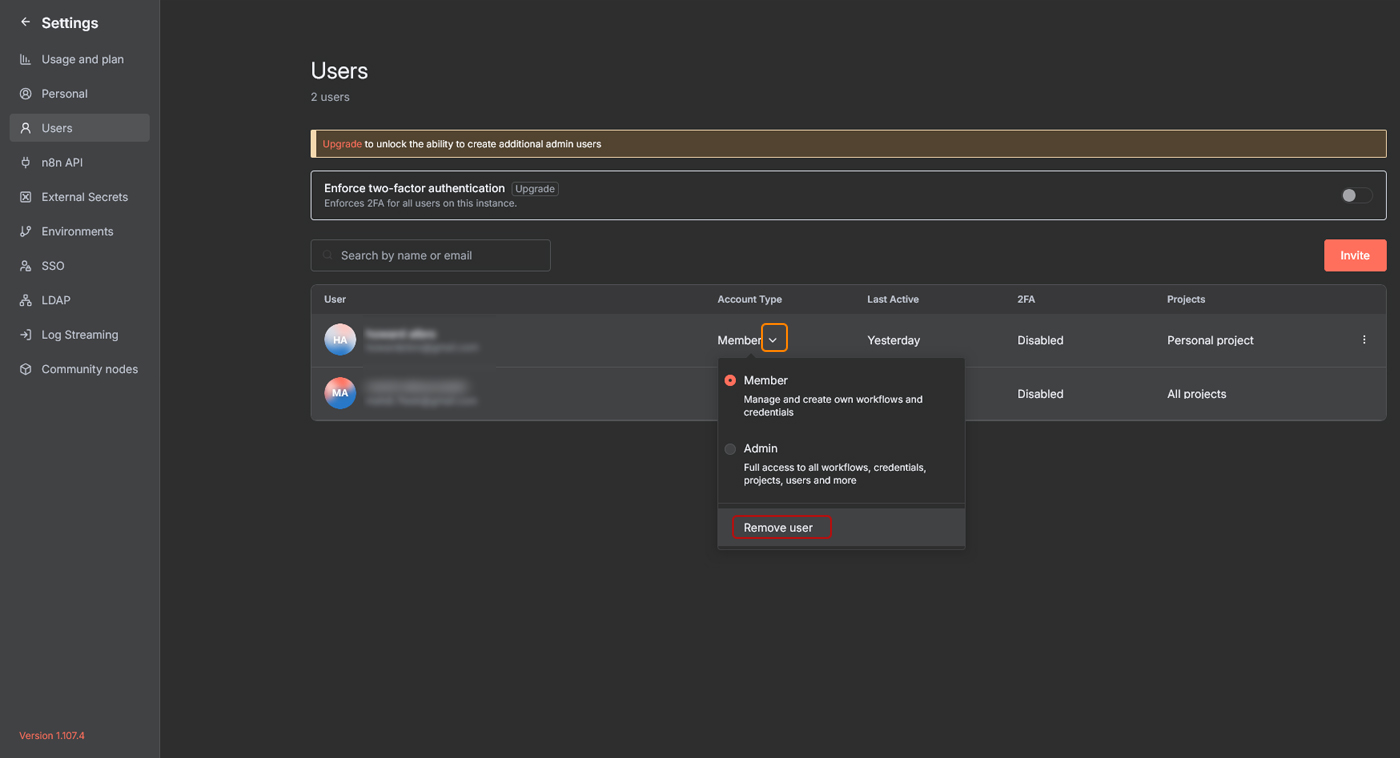 ویرایش یا حذف کاربر