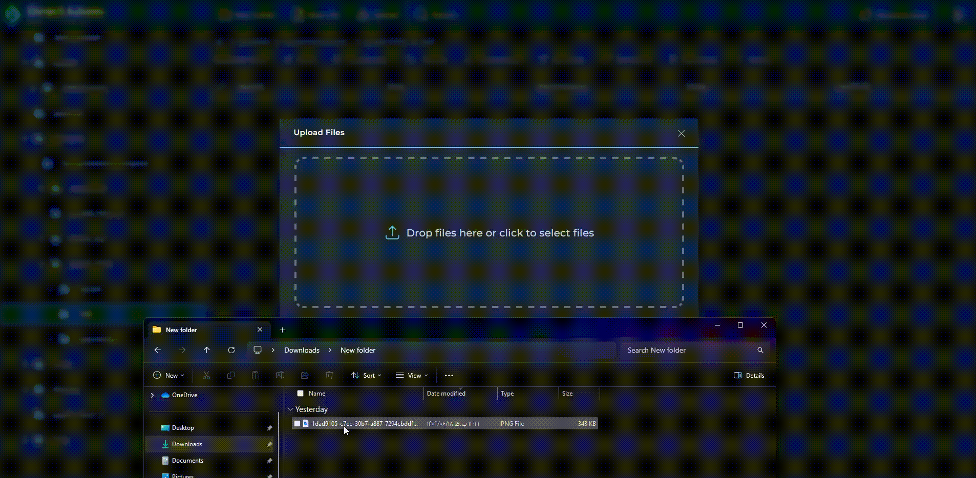 Upload Files در File Manager