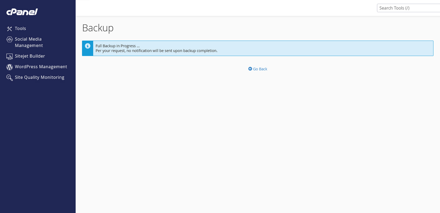 بک اپ گیری موفق