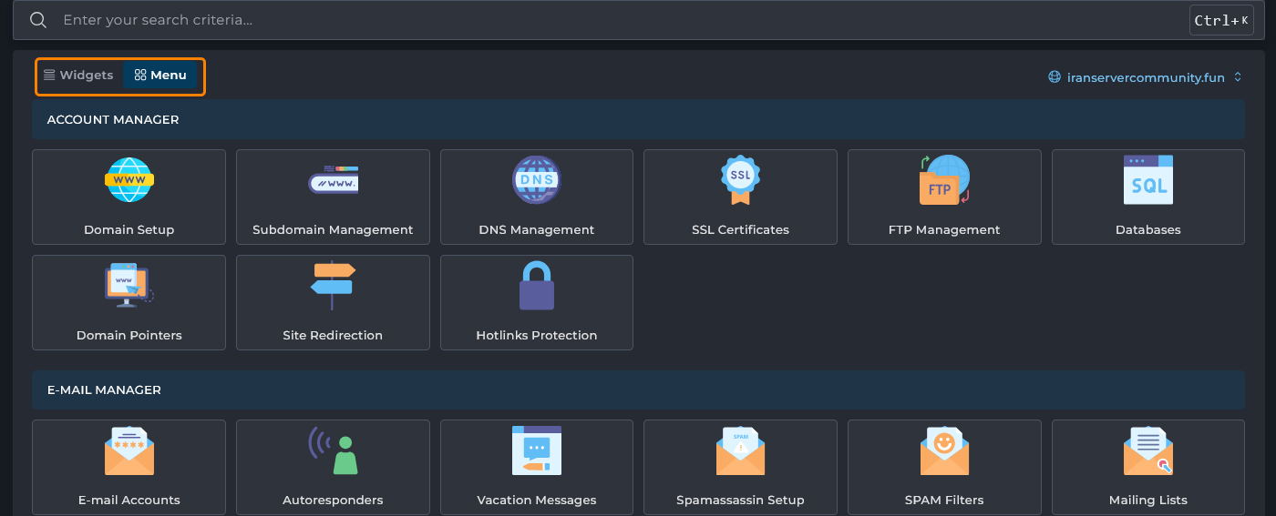 تفاوت حالت Widgets و Menu