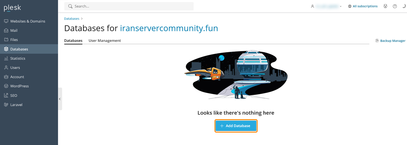 دکمه Add Database