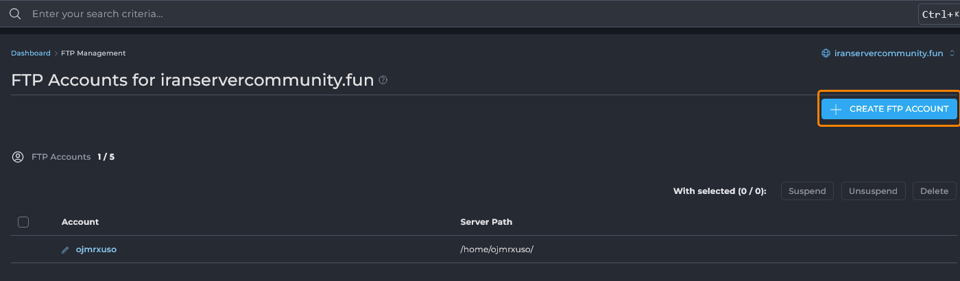 دکمه اف تی پی