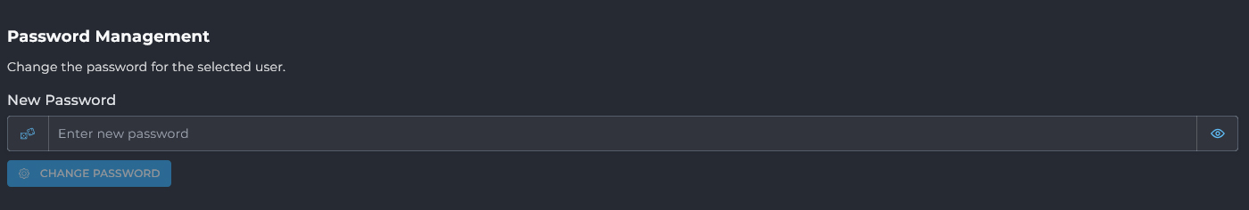 فرم تغییر رمز عبور یوزر دیتابیس