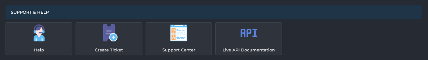 نمای Support & Help