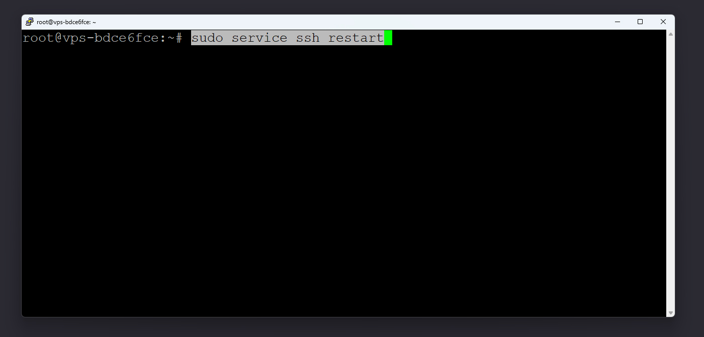 ریاستارت سرویس SSH