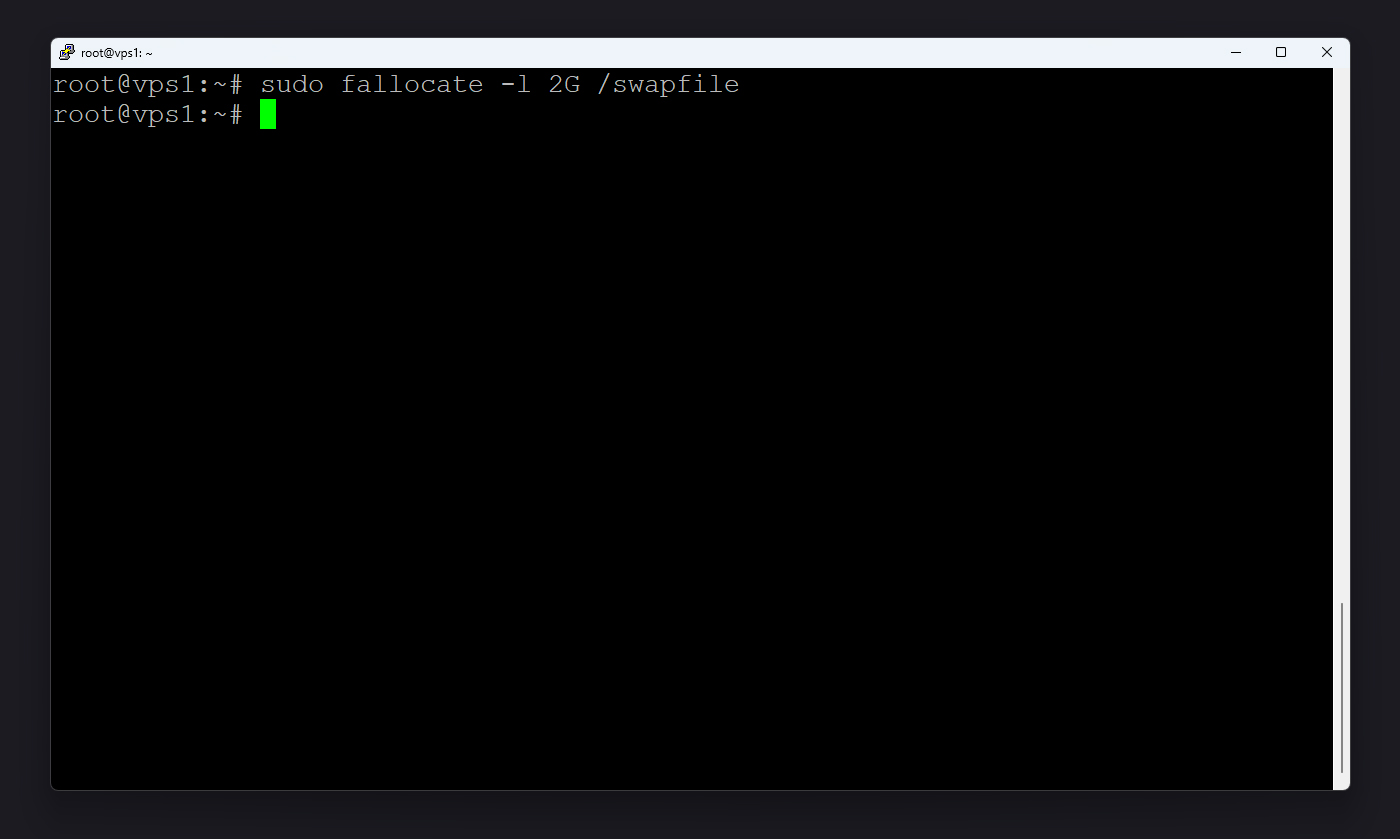 ایجاد فایل swapfile در مسیر root