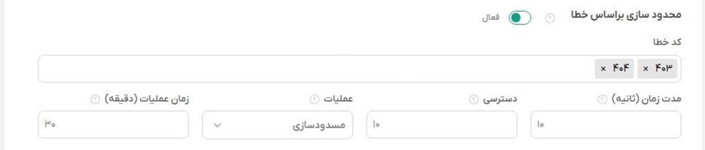نمای محدودسازی بر اساس خطا
