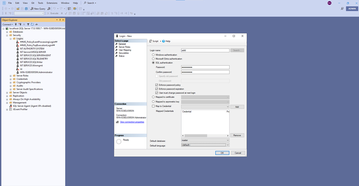 ایجاد Login در SQL Server