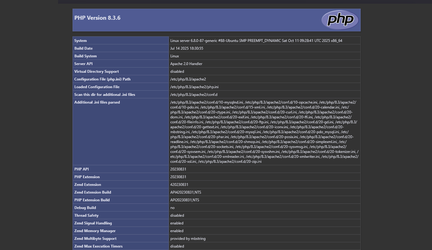 باز کردن صفحه تست در مرورگر