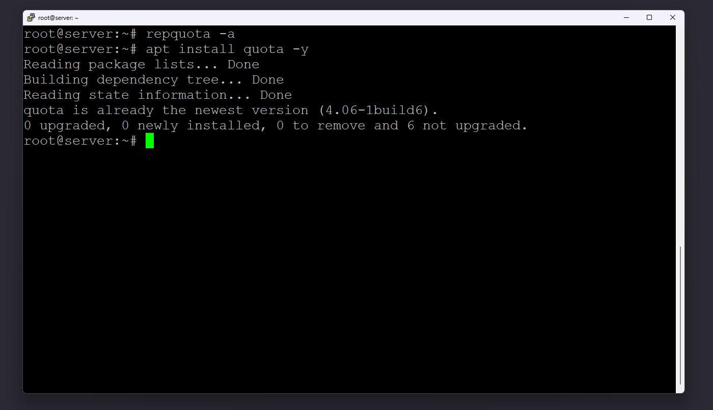 بررسی فعال بودن Quota در سیستم