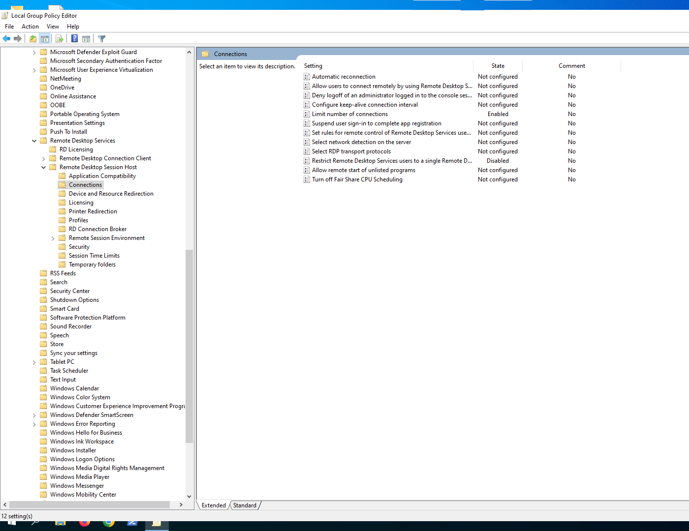 مسیر Connections در Group Policy