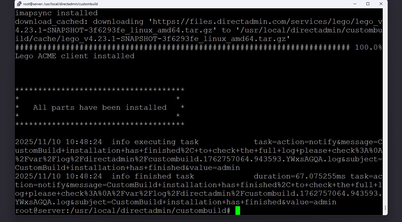 نصب کامل شد