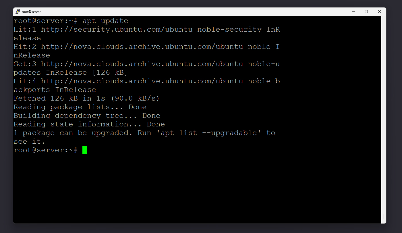 نمای اجرای update