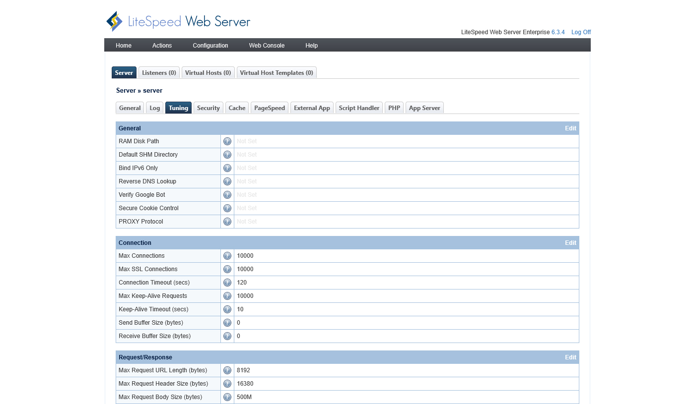 نمای تنظیمات در بخش Tuning