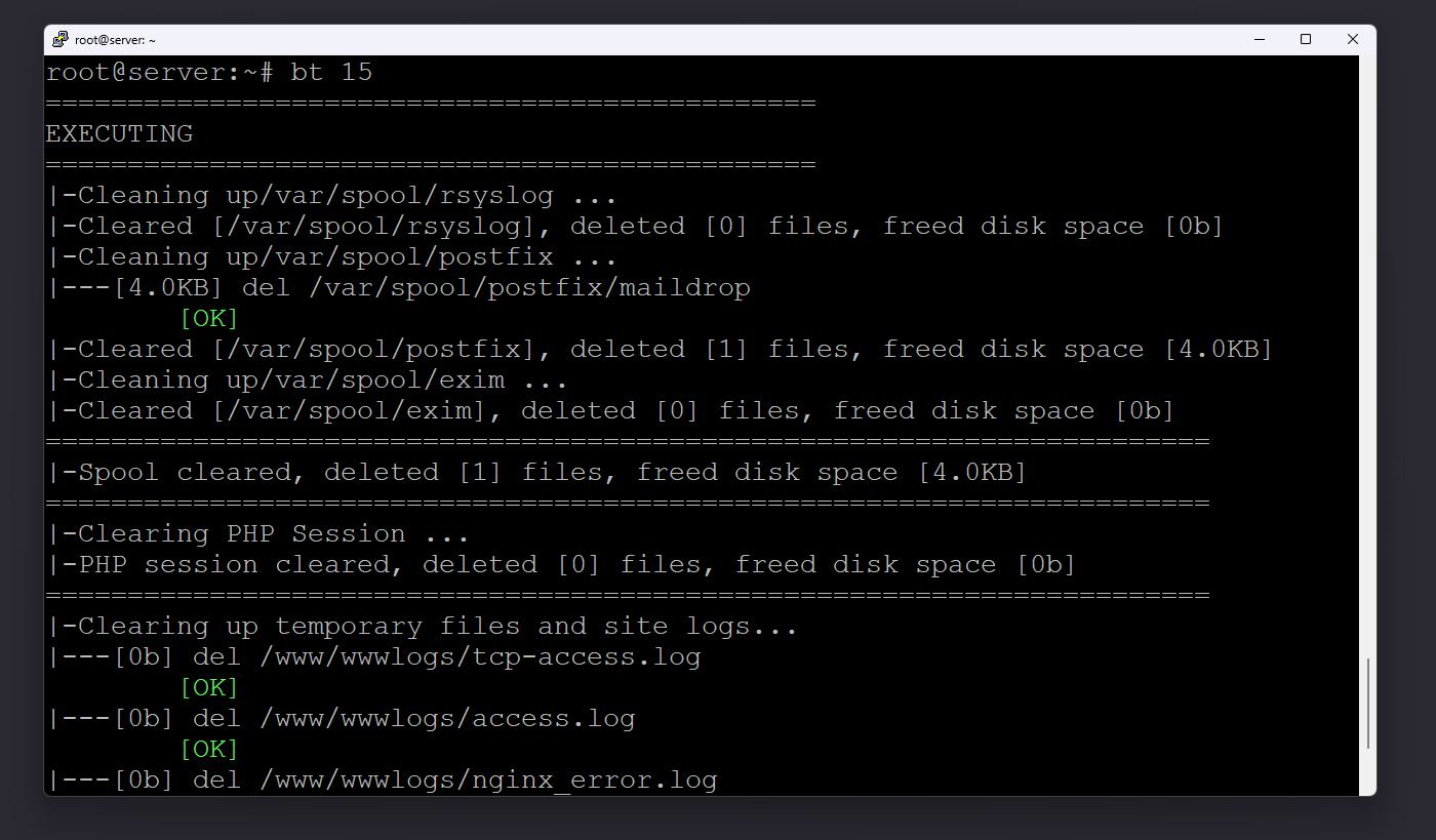 نمای پاکسازی سیستم