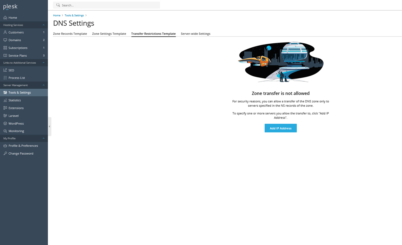 نمای Transfer Restrictions Template