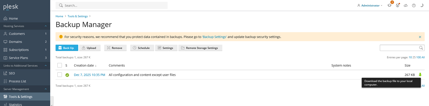 دانلود بکاپ