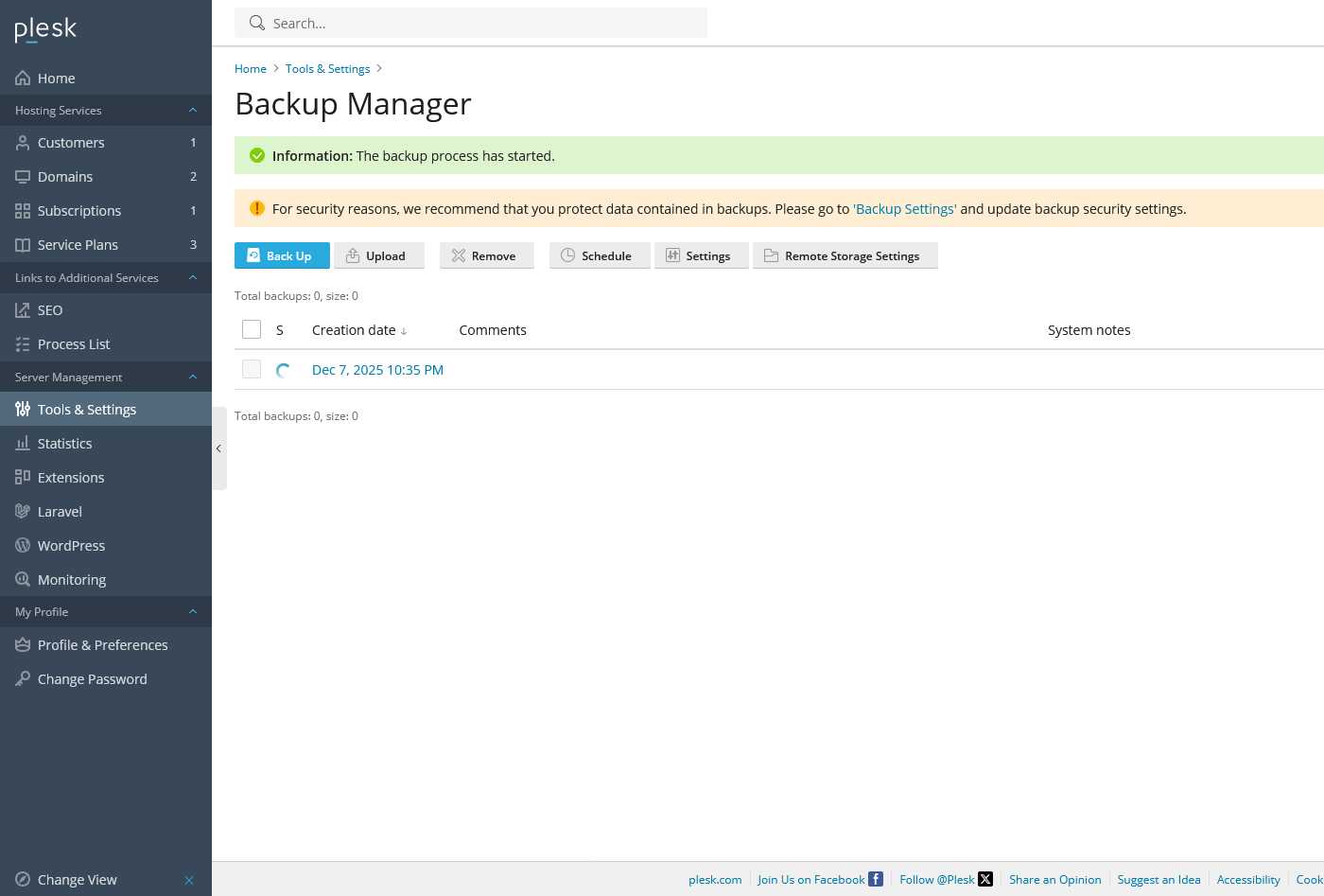در حال بکاپگیری