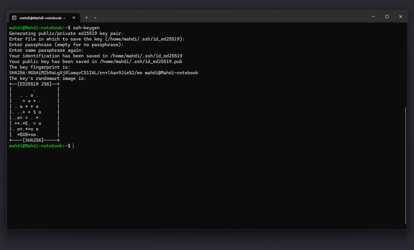 ساخت key روی سیستم